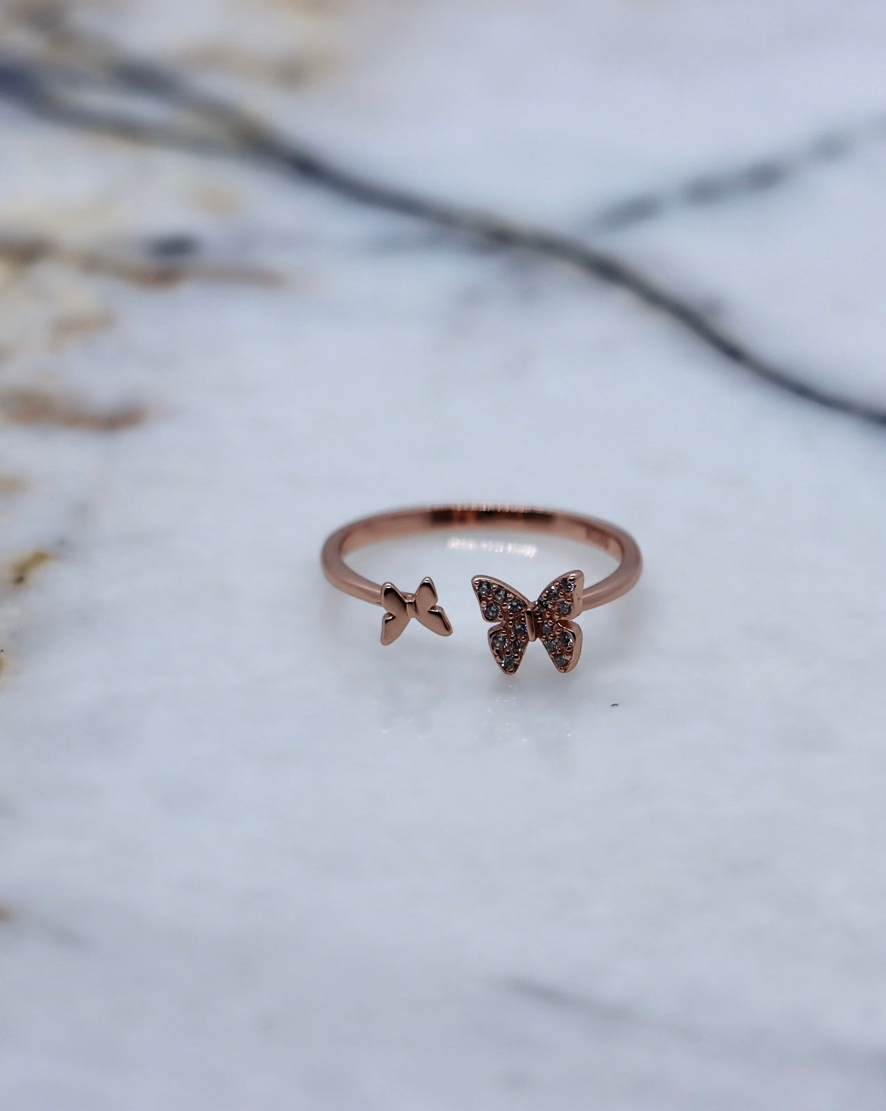 Butterfly Diamante Ring