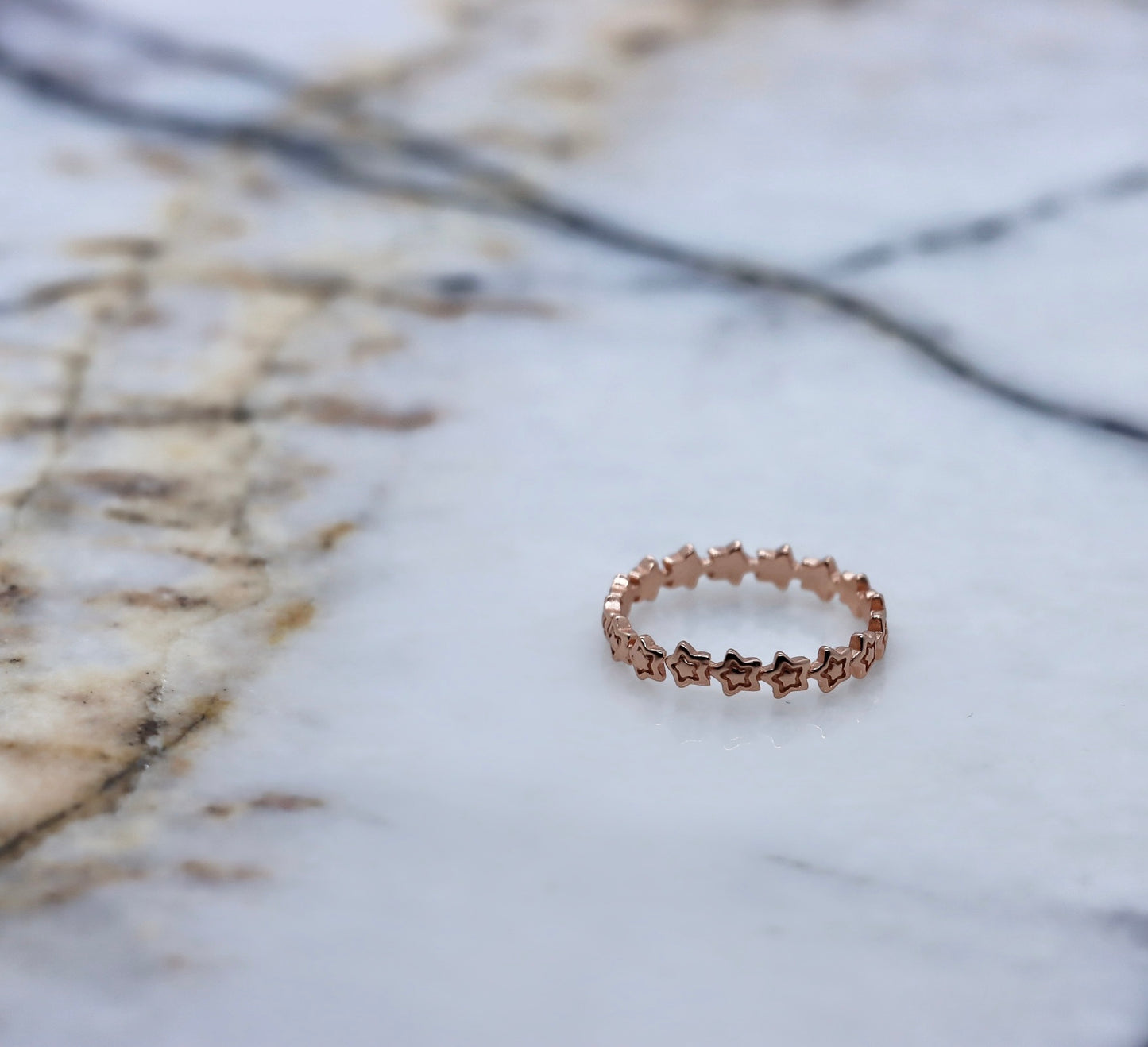 Adjustable star ring (Rose Gold)