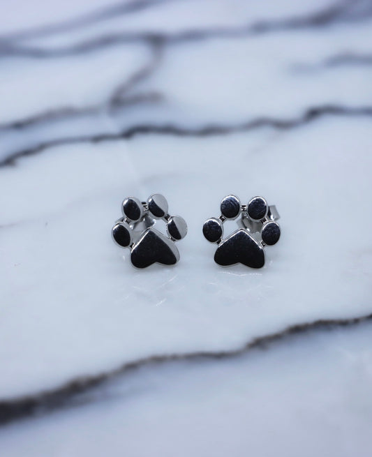 Large Paw Studs (Silver)