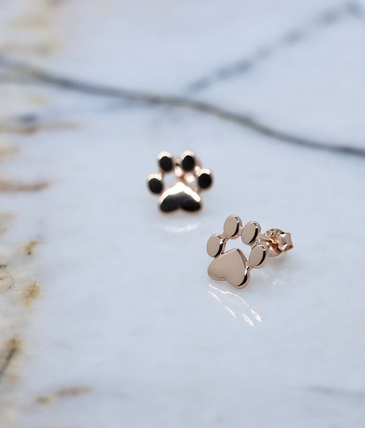 Large Paw Studs (Rose Gold)