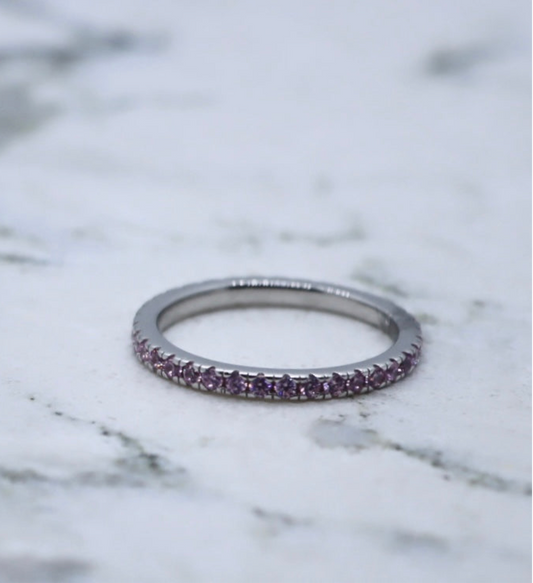 Pink Pave Ring