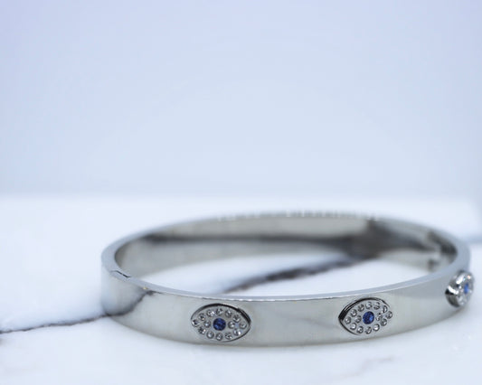 Evil Eye Bangle (Silver)