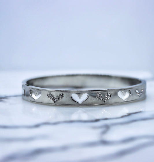 Heart Bangle (Silver)