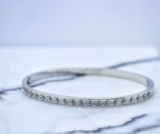 Diamond Bangle (Silver)