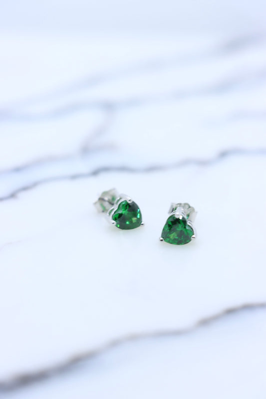 Emerald Studs (Silver)