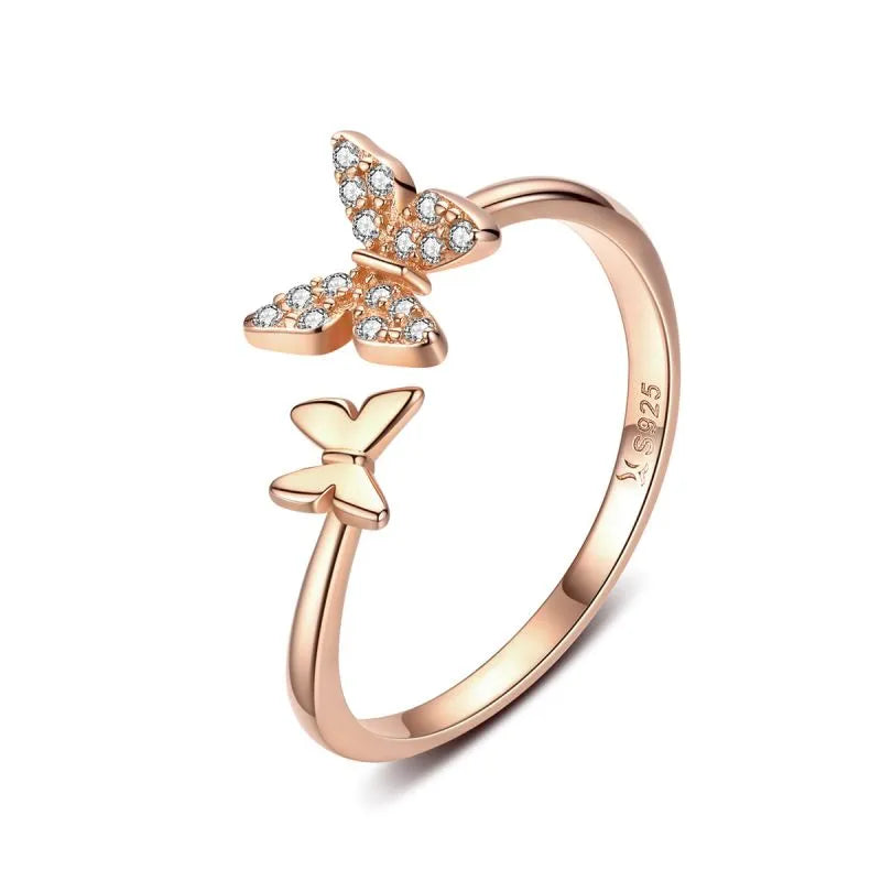 Butterfly Diamante Ring